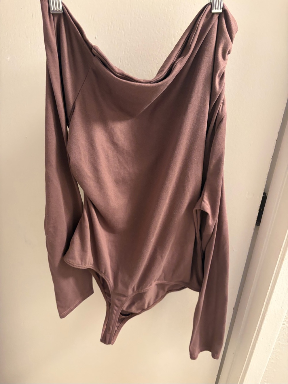 Urban Outfitters Out From Under Cowl Neck Long Sleeve Bodysuit Mauve XL Extra La